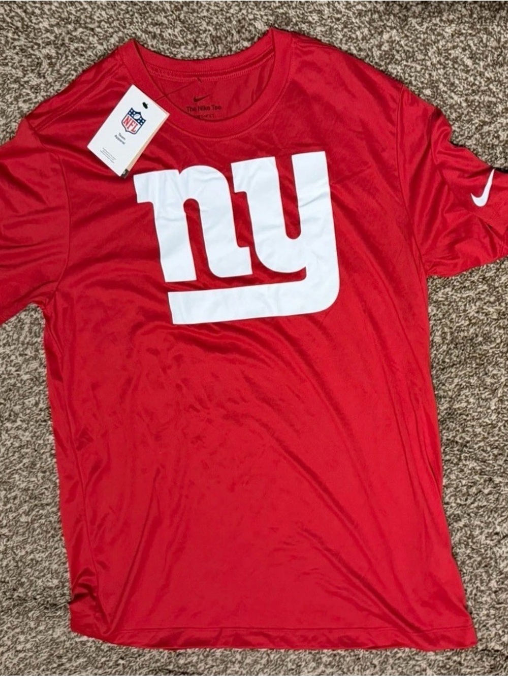 Nike Red Short-Sleeve NY Logo Athletic Tee
